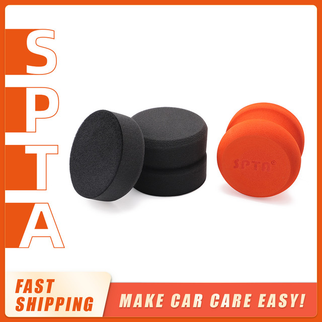 SPTA 3”Car Hand Wax Applicator Pad Kit Dia Sponge Tire Dressing Applicator  Pad with Grip Polish Foam Applicator for Rubber Tires - AliExpress